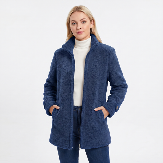 Women's Teddy Bouclé Sherpa Coat Mid-Length Stand Collar