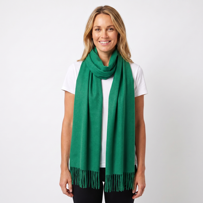 Women's Wide Cashmere-Style Scarf Long Fringed Hem
