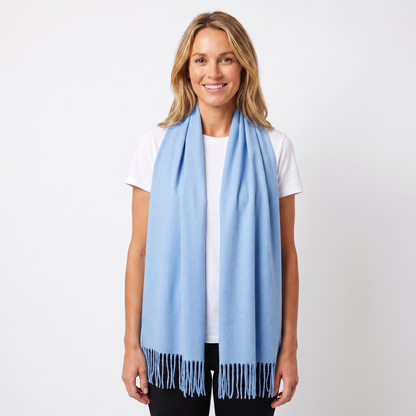 Women's Wide Cashmere-Style Scarf Long Fringed Hem