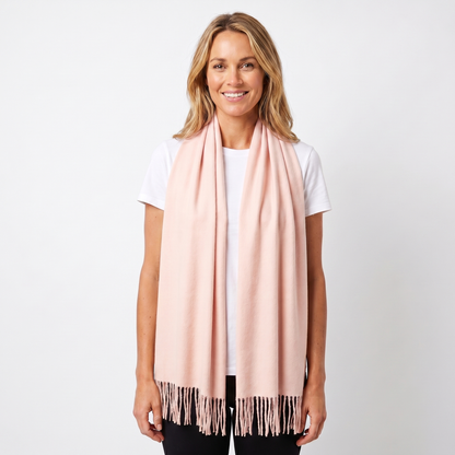 Women's Wide Cashmere-Style Scarf Long Fringed Hem