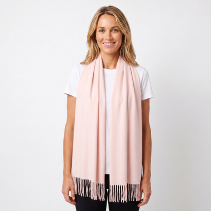 Women's Wide Cashmere-Style Scarf Long Fringed Hem