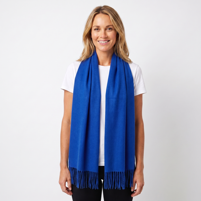 Women's Wide Cashmere-Style Scarf Long Fringed Hem