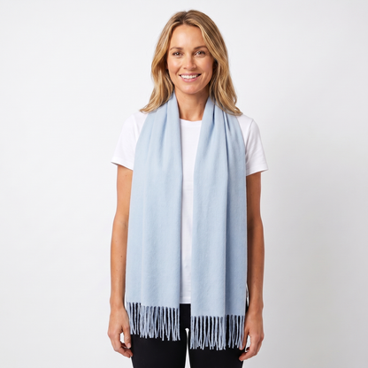 Women's Wide Cashmere-Style Scarf Long Fringed Hem