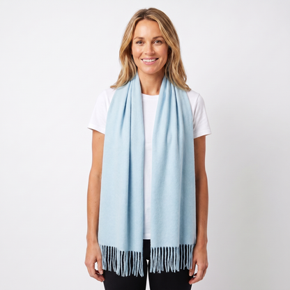 Women's Wide Cashmere-Style Scarf Long Fringed Hem