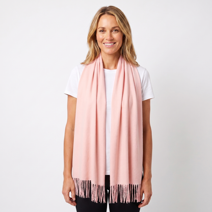 Women's Wide Cashmere-Style Scarf Long Fringed Hem