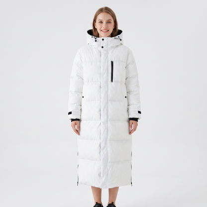 Women's Long Puffer Coat Hooded Quilted Padded Winter Jacket
