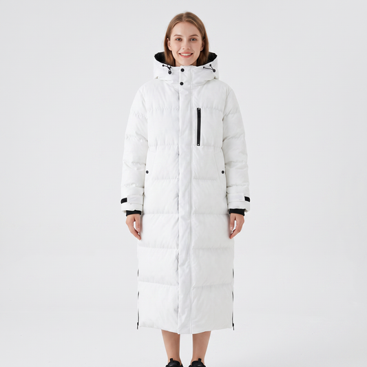 Women's Long Puffer Coat Hooded Quilted Padded Winter Jacket