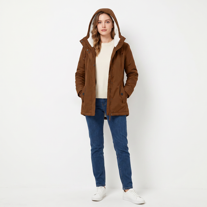 Women's Sherpa Lined Parka Hooded Waterproof Winter Jacket