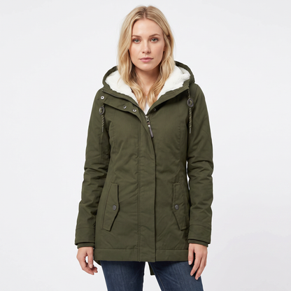 Women's Sherpa Lined Parka Hooded Waterproof Winter Jacket