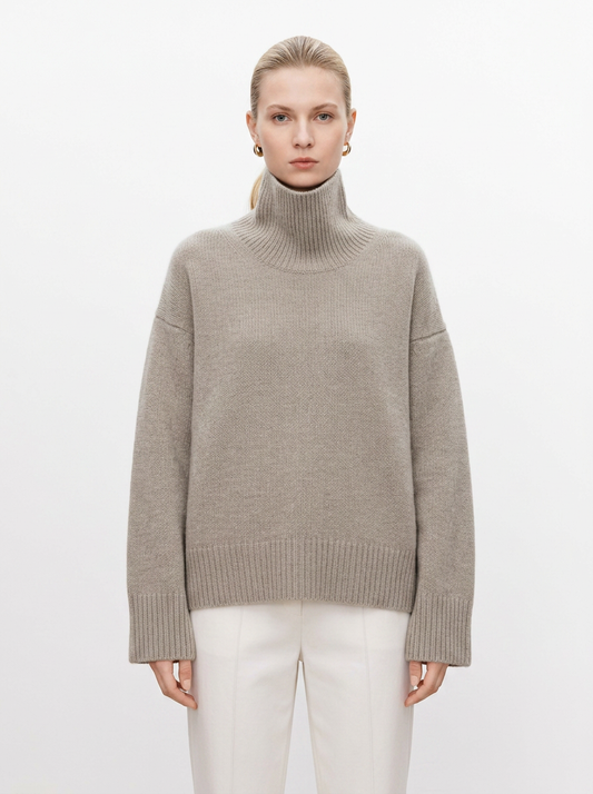 Women's Oversized Turtleneck Sweater Chunky Knit Pullover