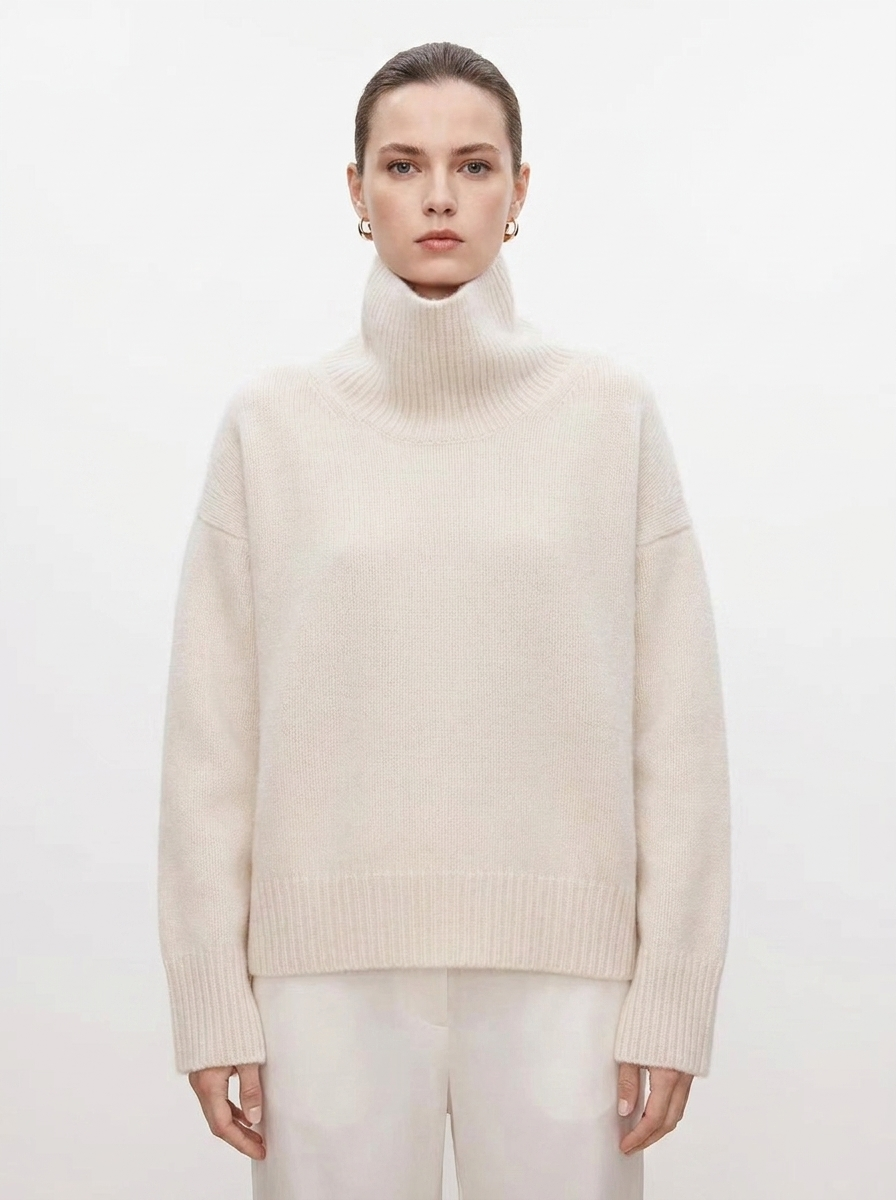 Women's Oversized Turtleneck Sweater Chunky Knit Pullover