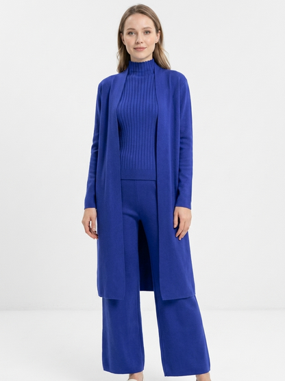 Women's Three-Piece Knit Set Cardigan Tank Wide-Leg Pants