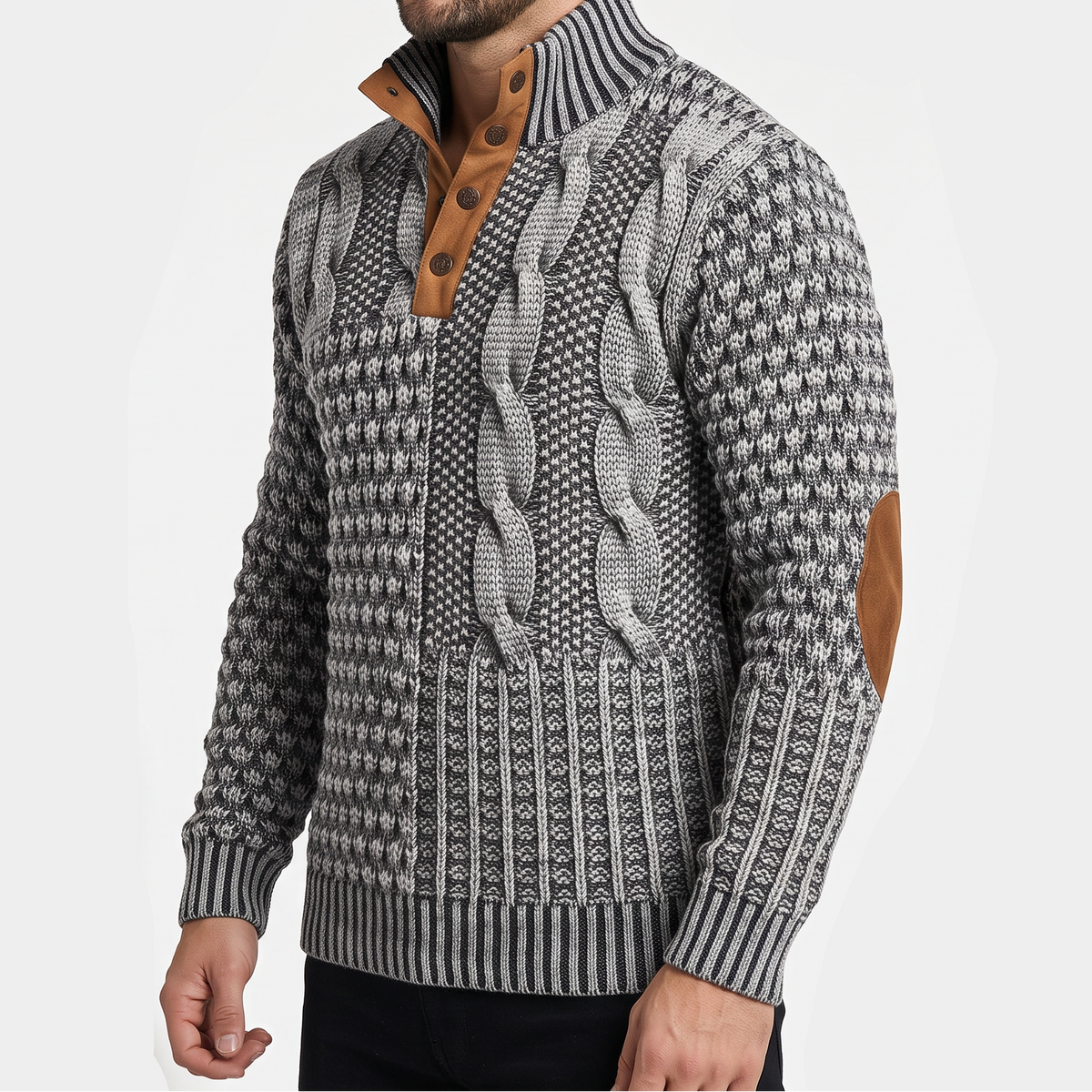Men's Patterned Jumper – Warm Winter Knit