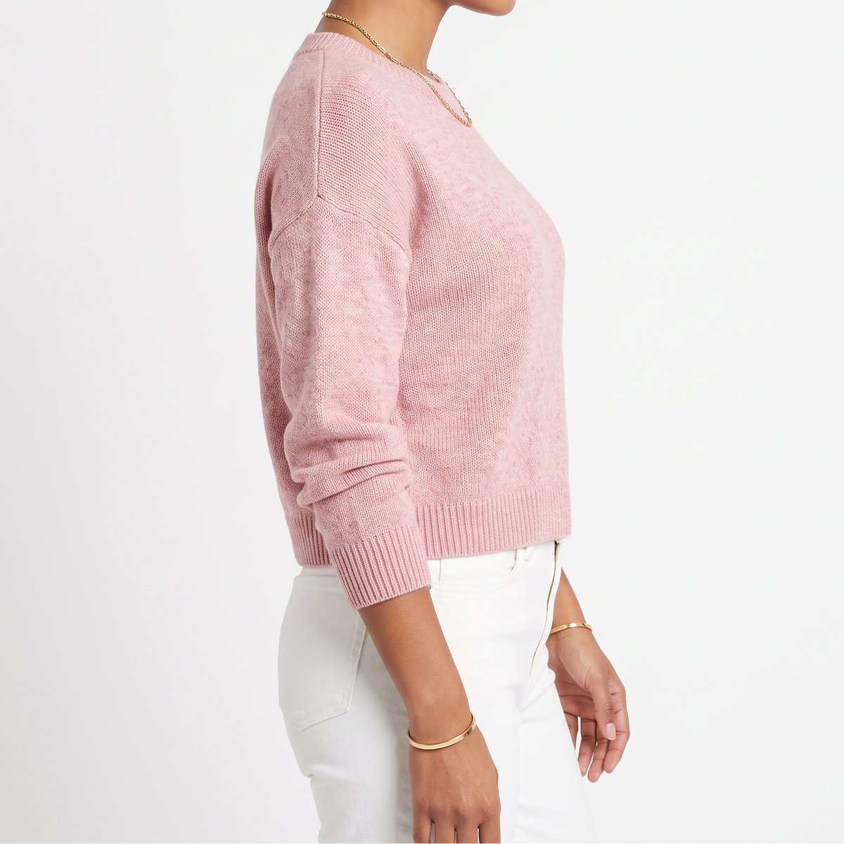 Women's Fine-Knit Sweater – Round Neck Loose Fit