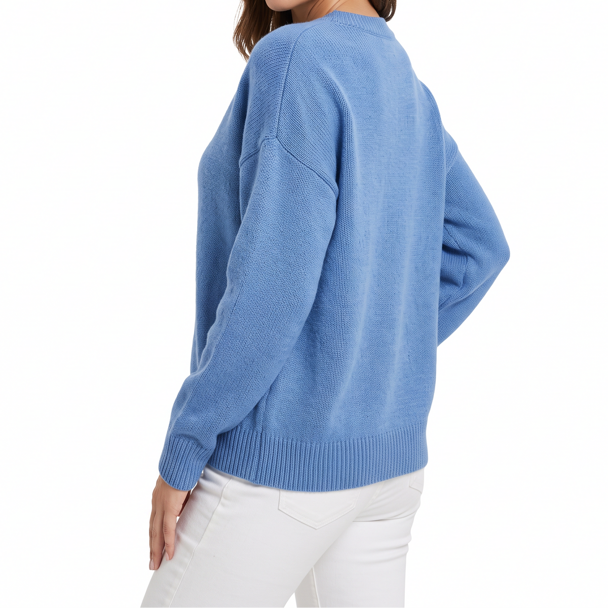 Women's Fine-Knit Sweater – Round Neck Loose Fit