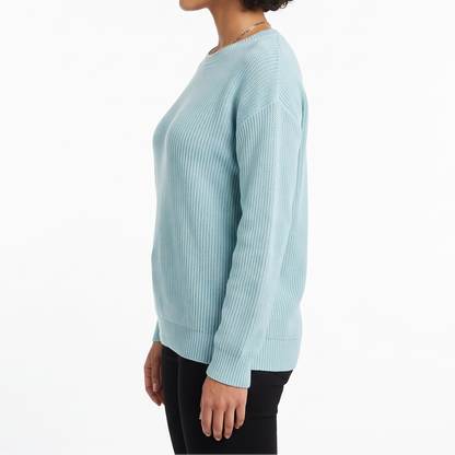 Women's Fine-Knit Sweater – Round Neck Loose Fit