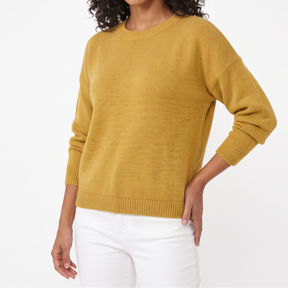Women's Fine-Knit Sweater – Round Neck Loose Fit
