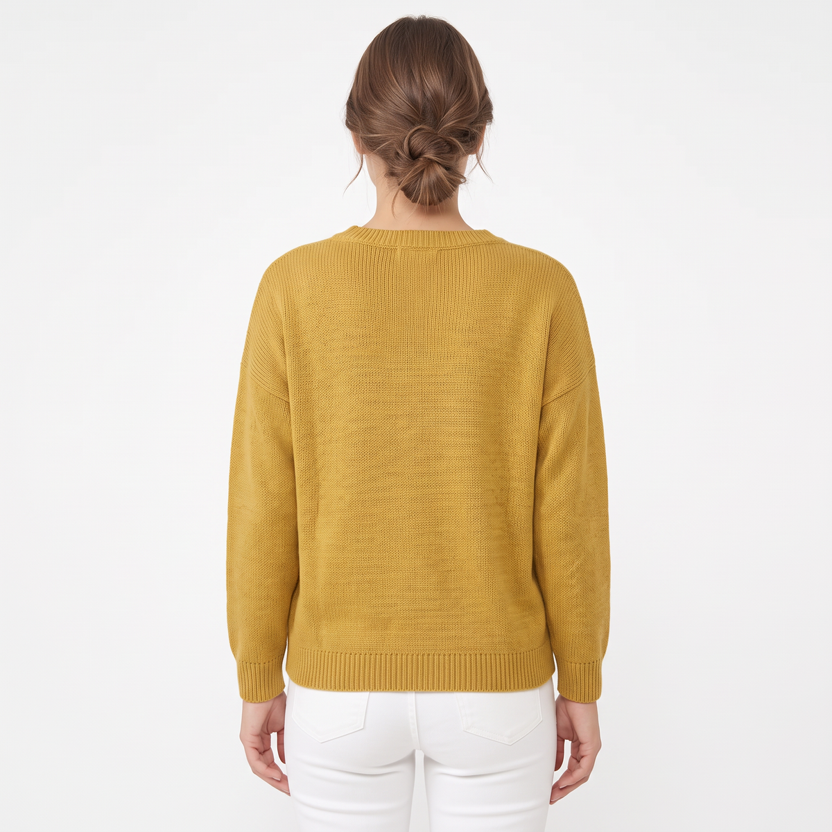 Women's Fine-Knit Sweater – Round Neck Loose Fit