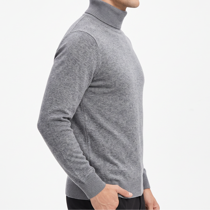 Men's High-Neck Jumper – Classic Warm Knit Autumn Winter