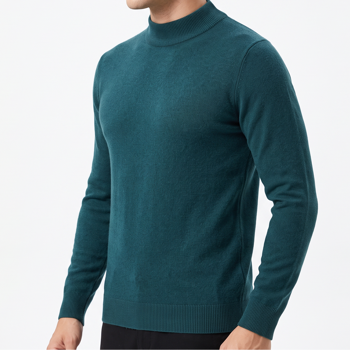 Men's High-Neck Jumper – Classic Warm Knit Autumn Winter