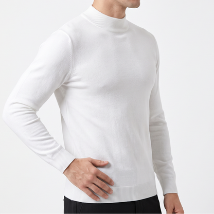 Men's High-Neck Jumper – Classic Warm Knit Autumn Winter