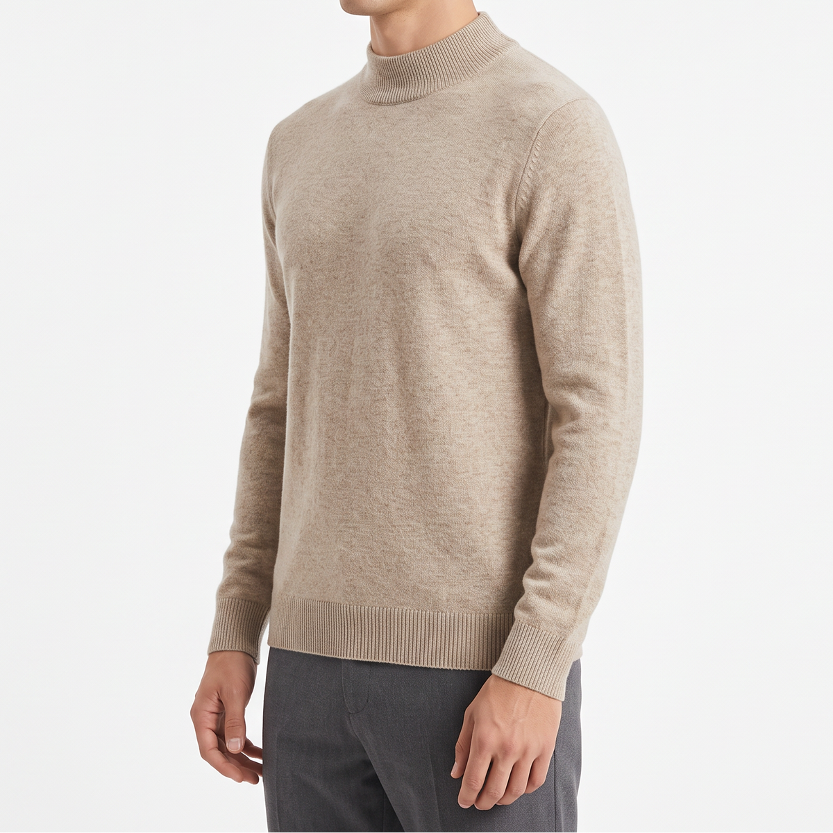 Men's High-Neck Jumper – Classic Warm Knit Autumn Winter