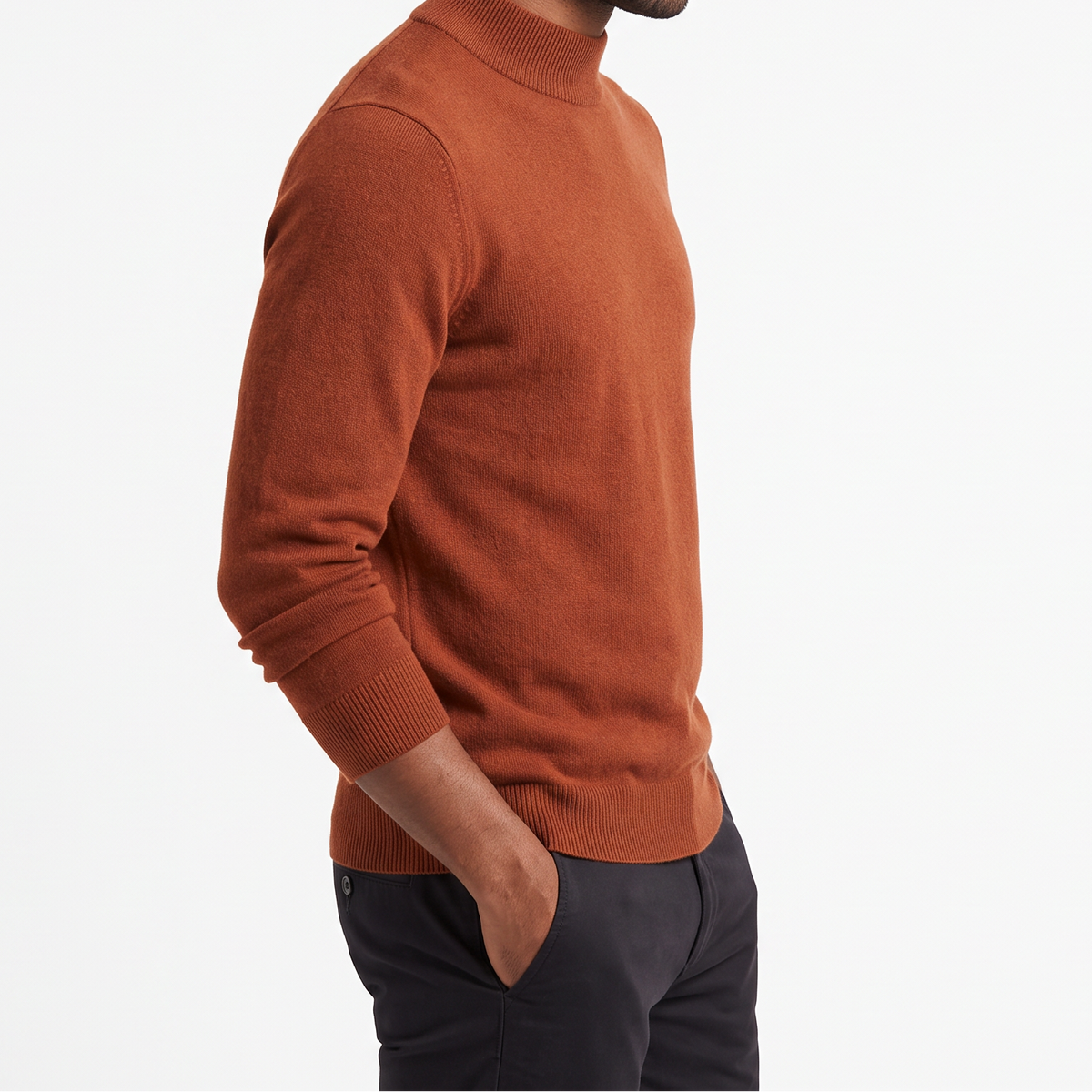 Men's High-Neck Jumper – Classic Warm Knit Autumn Winter