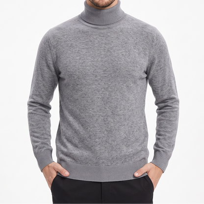 Men's High-Neck Jumper – Classic Warm Knit Autumn Winter