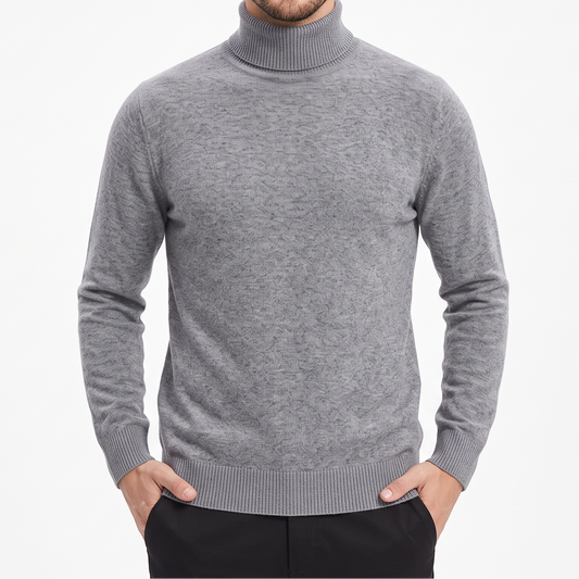 Men's High-Neck Jumper – Classic Warm Knit Autumn Winter