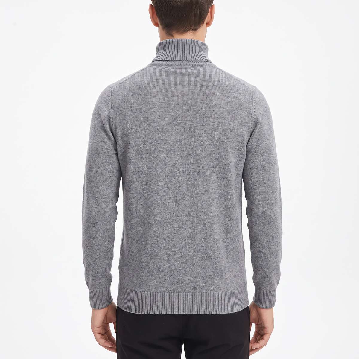 Men's High-Neck Jumper – Classic Warm Knit Autumn Winter