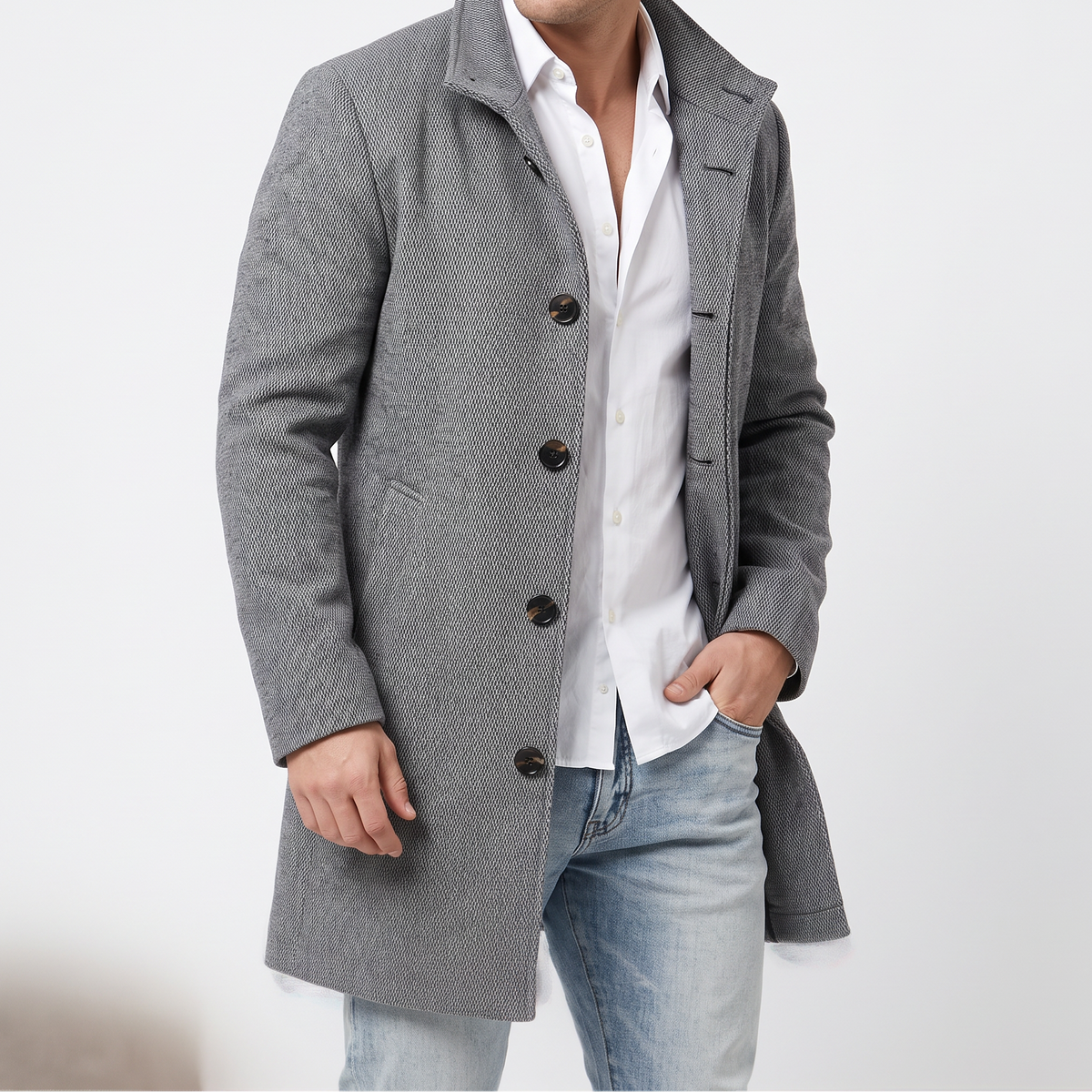 Trench Homme Mi-Saison – Manteau Classique Intemporel