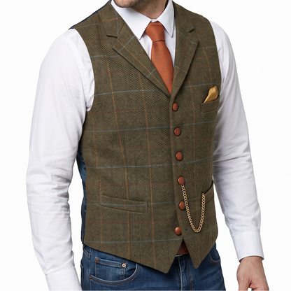 Men's Suit Waistcoat – Slim Fit Buttoned Sleeveless