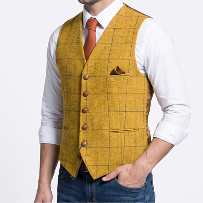Men's Suit Waistcoat – Slim Fit Buttoned Sleeveless
