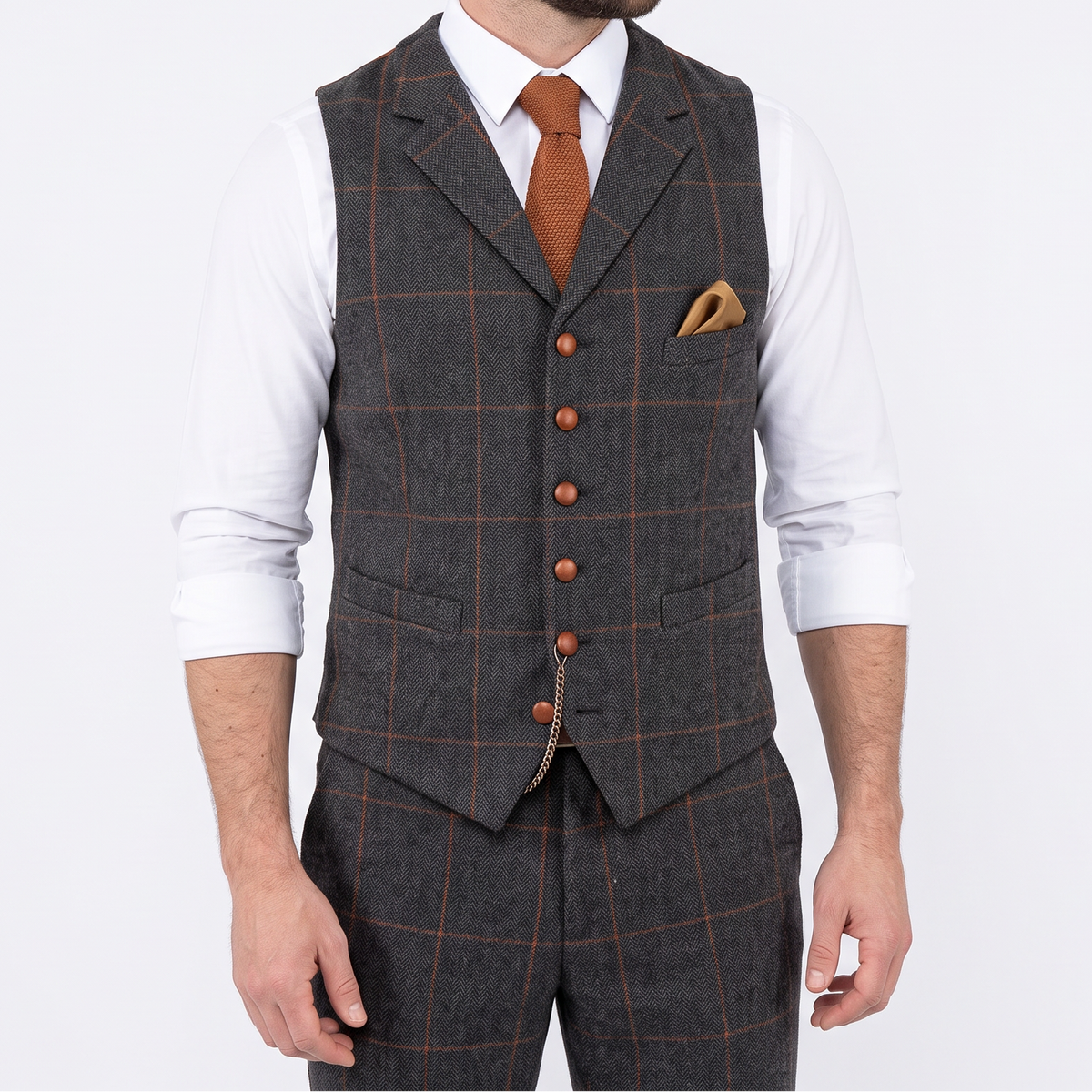 Men's Suit Waistcoat – Slim Fit Buttoned Sleeveless