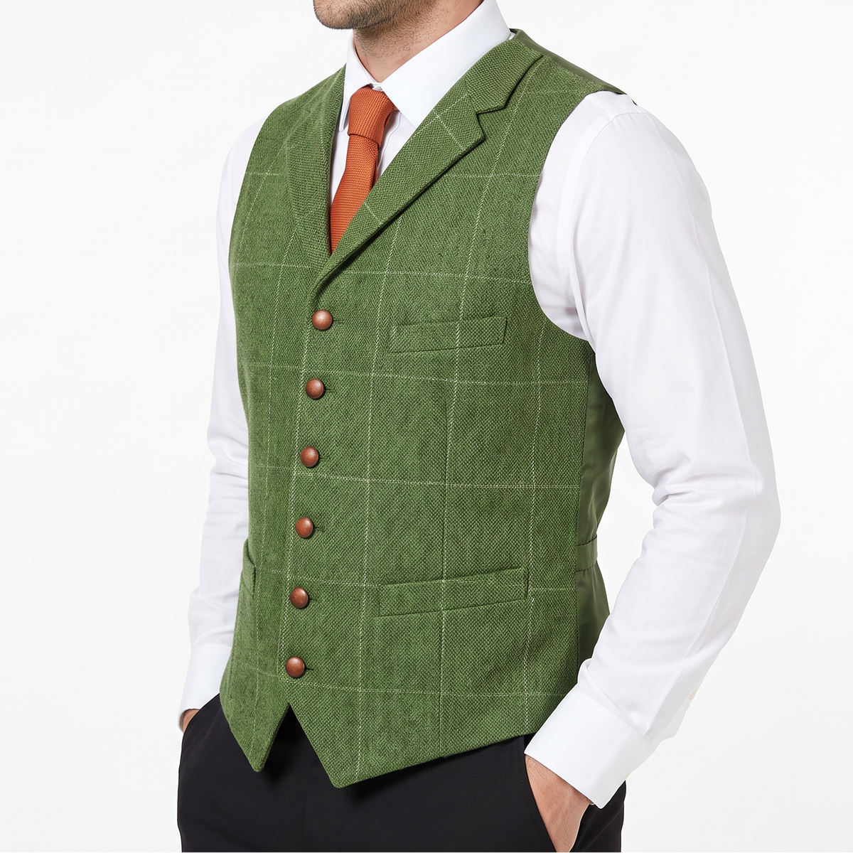 Men's Suit Waistcoat – Slim Fit Buttoned Sleeveless
