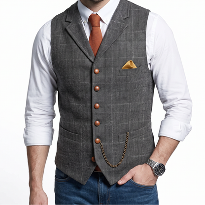 Men's Suit Waistcoat – Slim Fit Buttoned Sleeveless