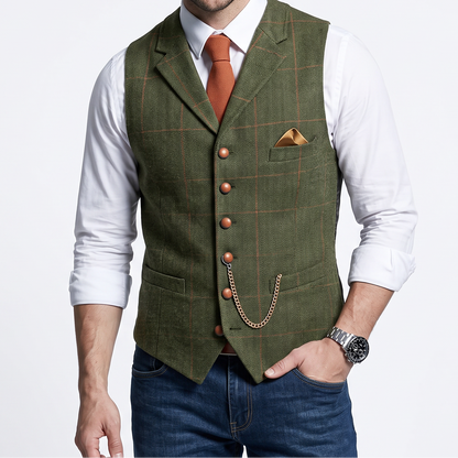 Men's Suit Waistcoat – Slim Fit Buttoned Sleeveless
