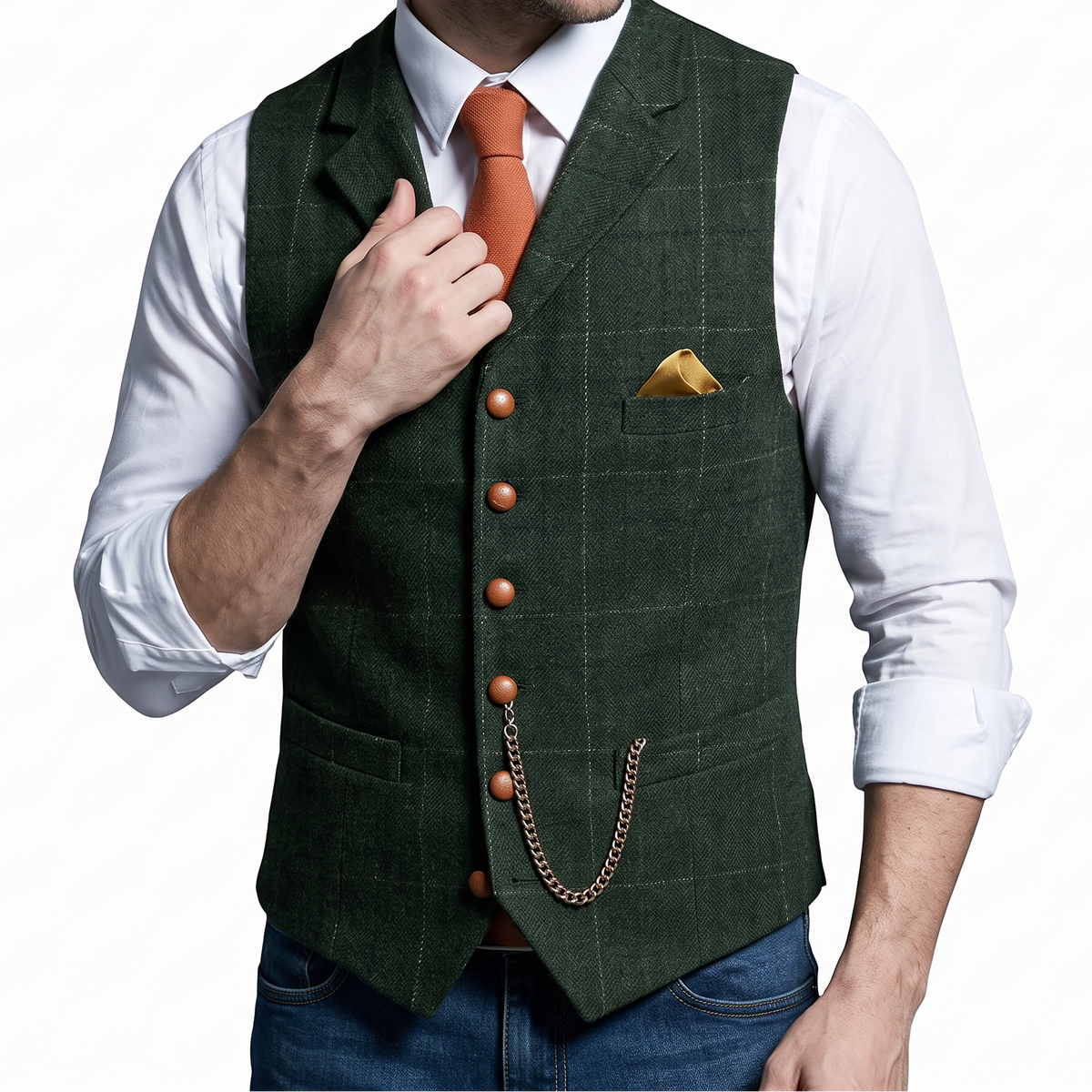 Men's Suit Waistcoat – Slim Fit Buttoned Sleeveless