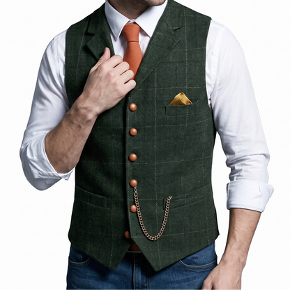 Men's Suit Waistcoat – Slim Fit Buttoned Sleeveless
