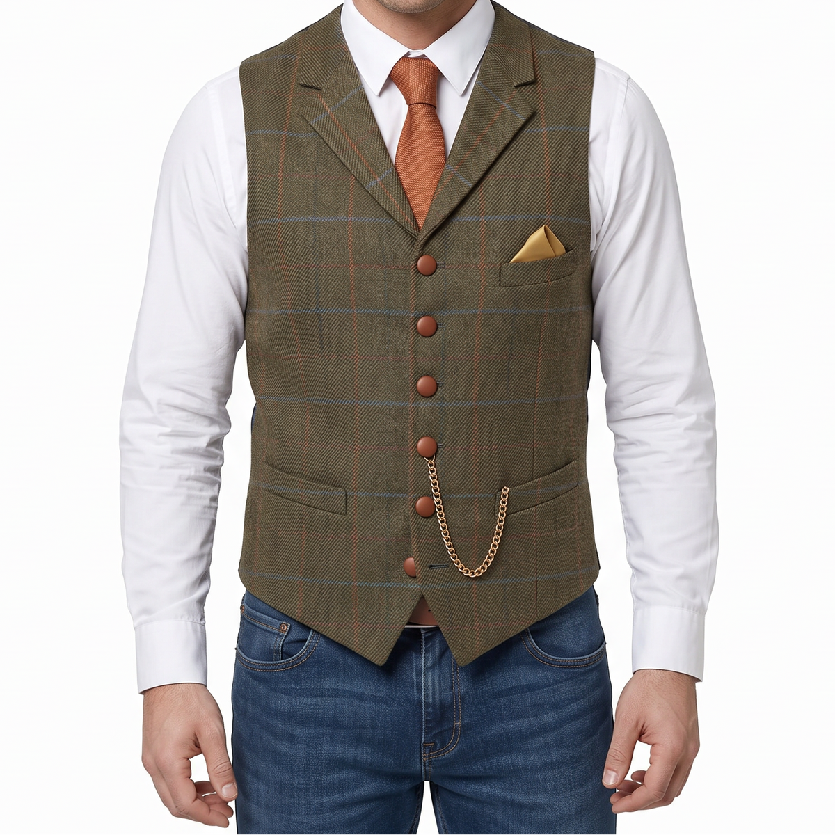 Men's Suit Waistcoat – Slim Fit Buttoned Sleeveless