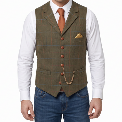 Men's Suit Waistcoat – Slim Fit Buttoned Sleeveless