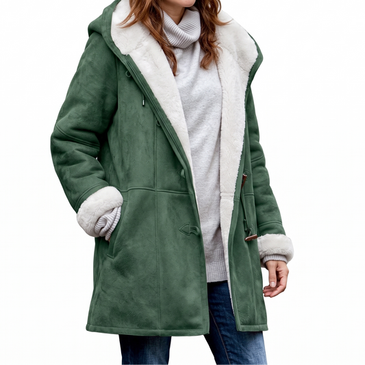 Women's Winter Coat – Warm Sherpa-Lined Duffle Coat Plus Sizes
