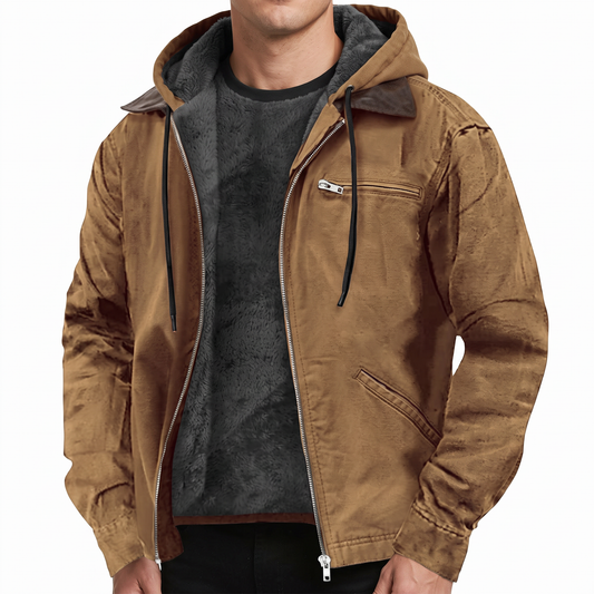 Men's Autumn Jacket – Hooded Mid-Season Jacket Fleece Lined