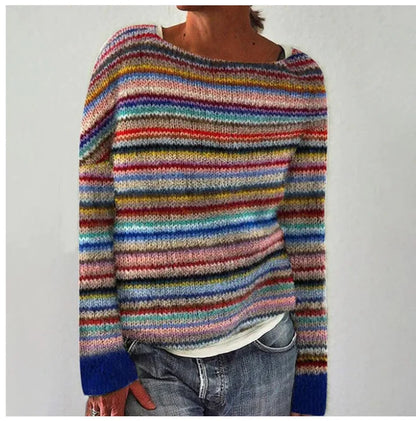 Women's Oversized Jacquard Sweater in Multicolor