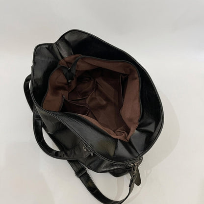 Women's Faux Leather Handbag with Compartments – School Bag