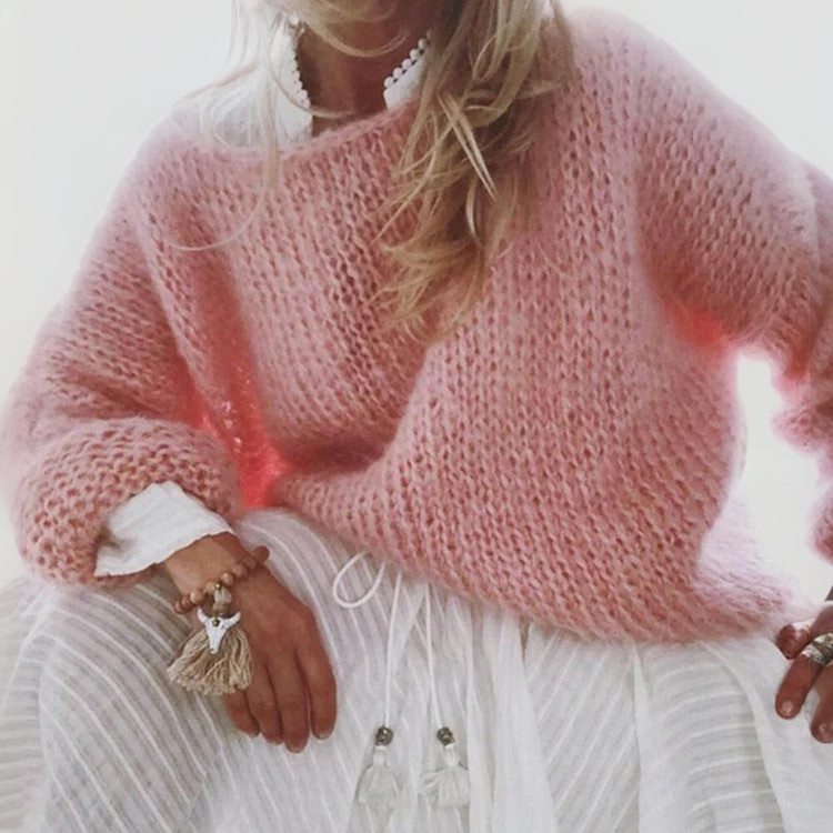Women's Chunky-Knit Sweater – Oversized Loose Fit