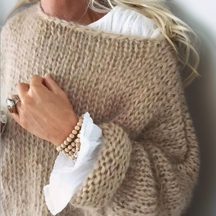 Women's Chunky-Knit Sweater – Oversized Loose Fit
