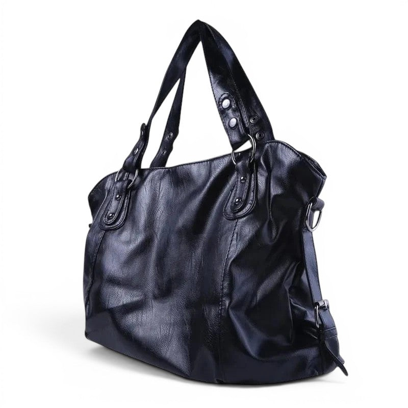 Women's Faux Leather Handbag with Compartments – School Bag