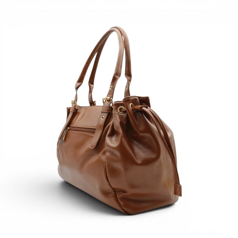 Women's XL Faux Leather Handbag – Spacious School Bag
