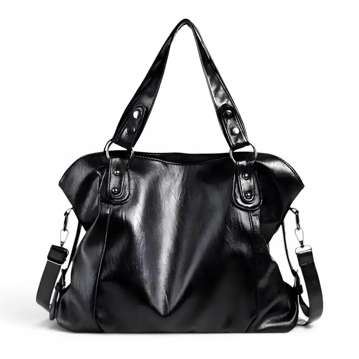 Women's Faux Leather Handbag with Compartments – School Bag